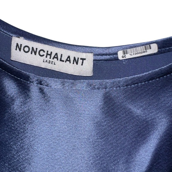 Nonchalant Label Navy Wide Leg Two Piece Set Large Chic Minimalist Quiet Luxury - Picture 4 of 10